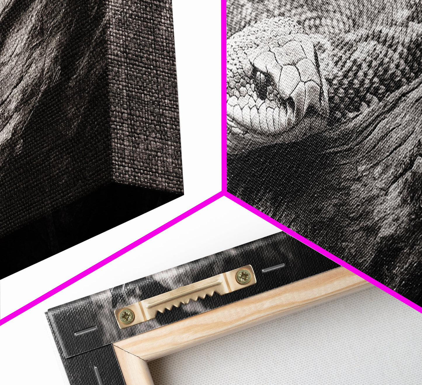 Coiled Rattlesnake, Wild Nature, Black and White, Canvas Print, Rustic Decor, Man Cave Wall Art, Cabin Style, Animal Photography, Moody Art