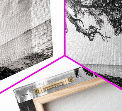 Coastal Tree, Wind Bent, Seaside Beauty, Nautical Serenity, Canvas Print, Nature Wall Art, Minimalist Decor, Coastal Living Room Art