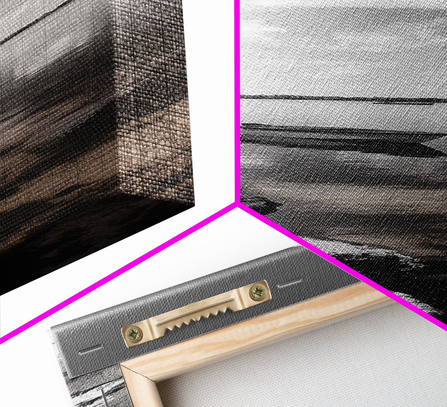 Monochrome Boat Lake, Peaceful Dockside, Still Waters, Minimal Calm, Framed Canvas Print, Bedroom Wall Art, Black White Photography