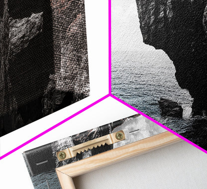 Cliff Edge, Ocean Drop, Moody Seascape, Dramatic Rock Face, Canvas Print modern landscape art, monochrome minimalist decor, bedroom wall art