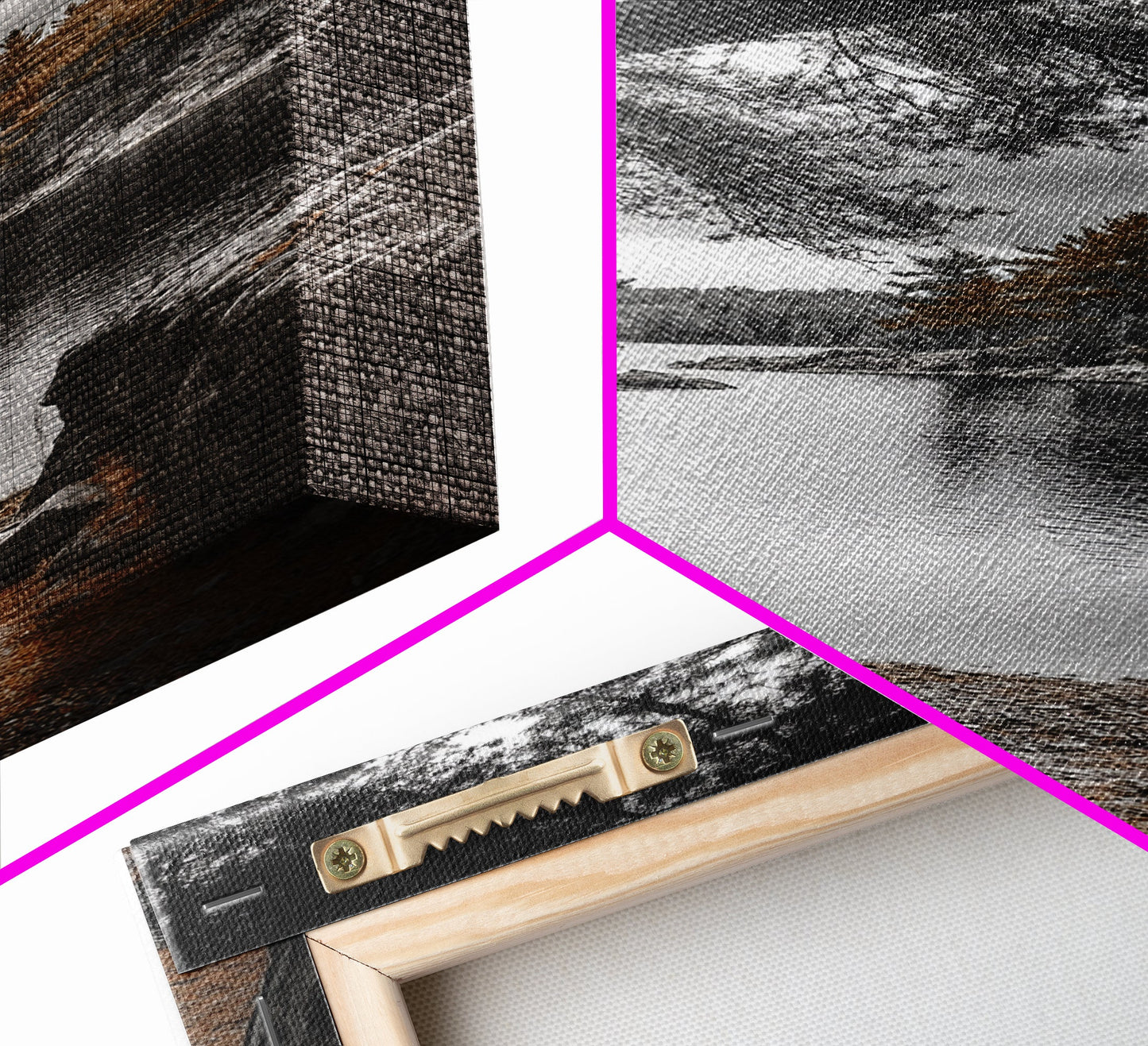 Autumn Forest Lake, Nature Photography, Scenic Landscape, Canvas Print, Rustic Cabin Decor, Neutral Tones, Bedroom Wall Art, Outdoor Art