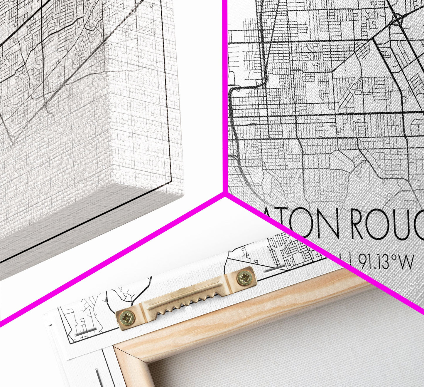 Baton Rouge Street Map, Louisiana Map, Map Print, Modern Art, Wall Art, Canvas Print, Realtor Gift, Wall Art Above Bed, Home Wall Décor