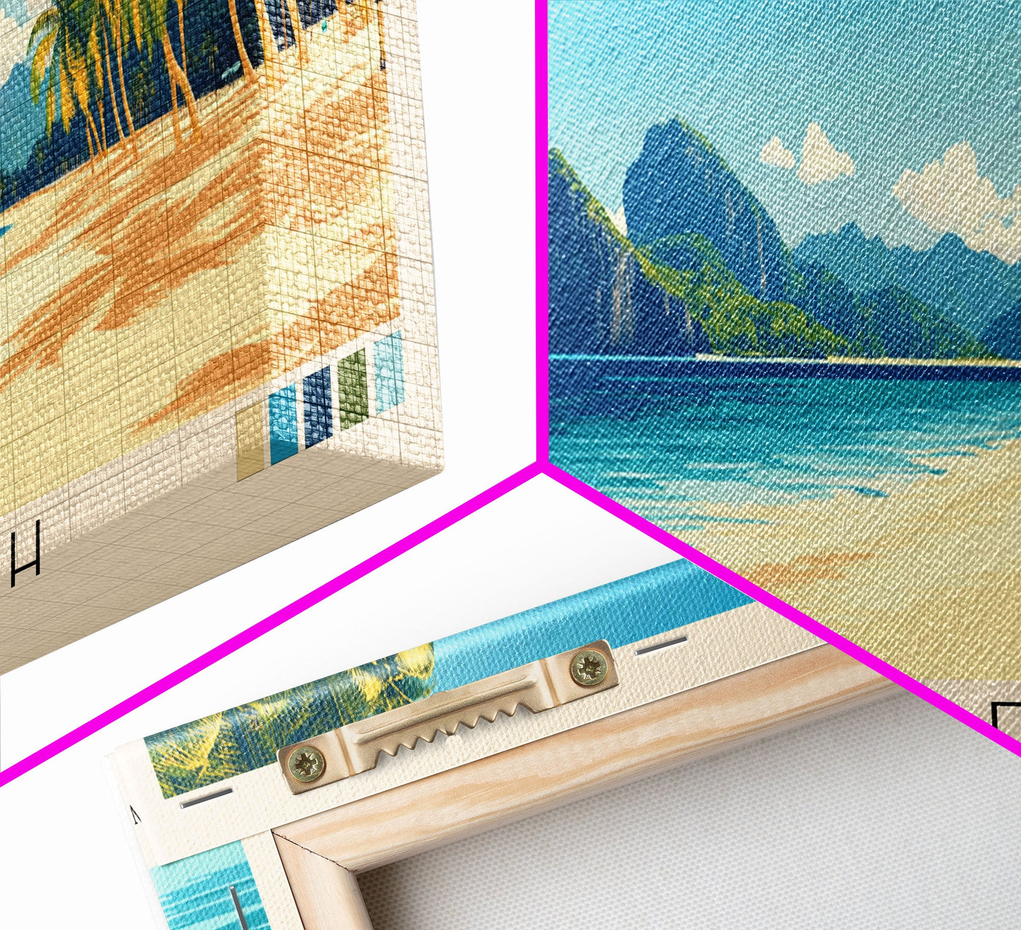 Bounty Beach, Philippines Panoramic Beach Print, Vacation Gift, Philippines Wall Art, Beach Painting, Beach Decor, Beach Painting