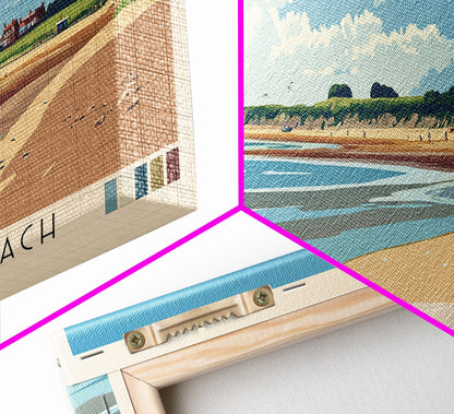 Brancaster Beach, United Kingdom Panoramic Beach Print, Vacation Gift, United Kingdom Wall Art, Framed Canvas Print, Framed Beach Painting