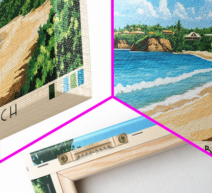 Burwood Beach, Jamaica Panoramic Beach Print, Vacation Gift, Jamaica Wall Art, Beach Painting, Beach Decor, Beach Painting