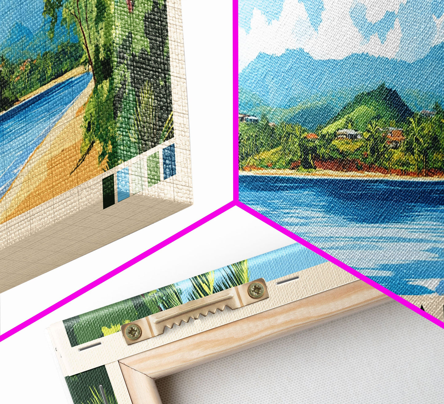 Capurgana, Colombia Panoramic Beach Print, Vacation Gift, Colombia Wall Art, Beach Painting, Beach Decor, Beach Painting