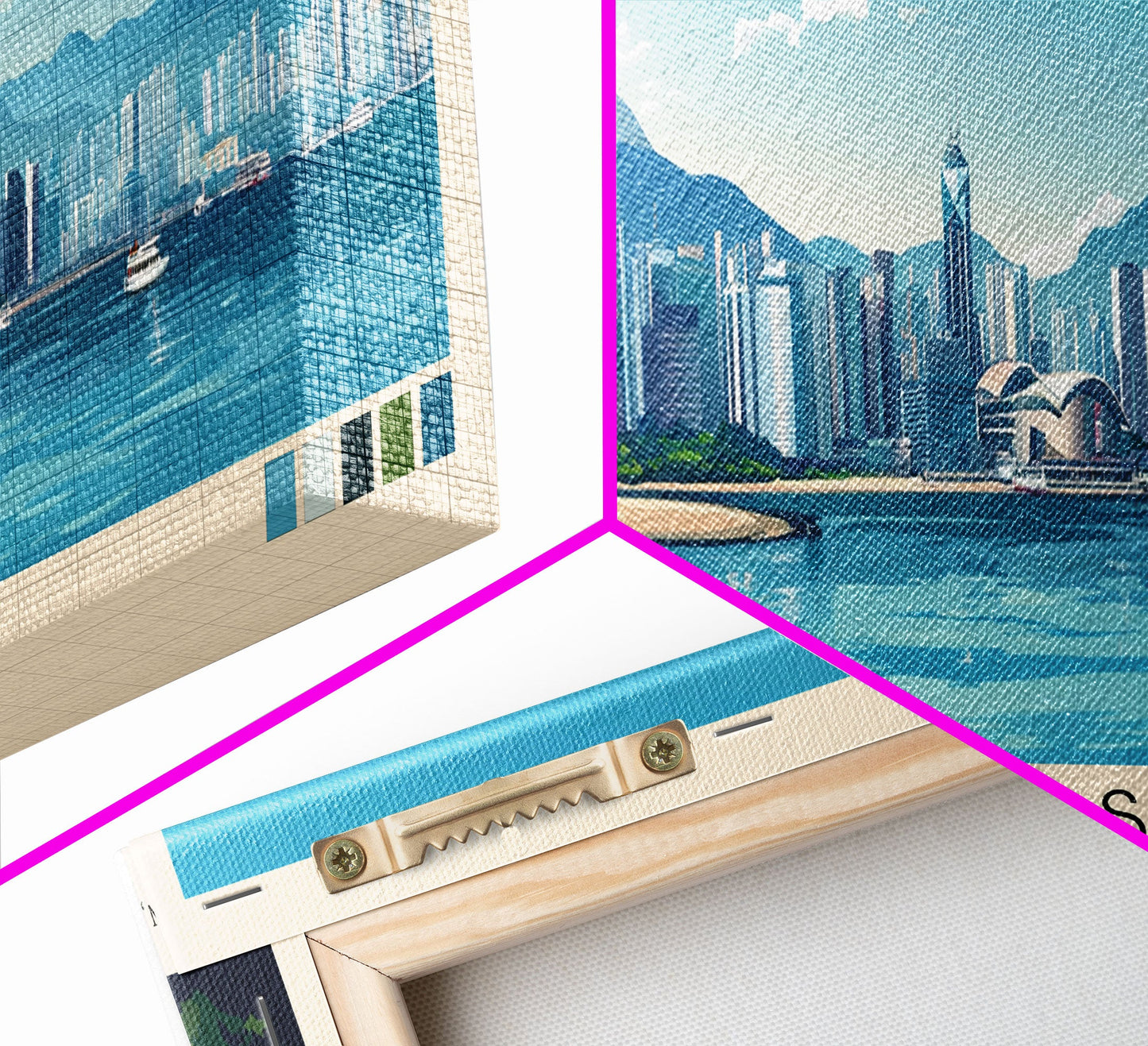 Cheung Sha, Hong Kong Panoramic Print, Vacation Gift, Hong Kong Wall Art, Beach Painting, Beach Decor, Large Wall Art, Wood Frame Art