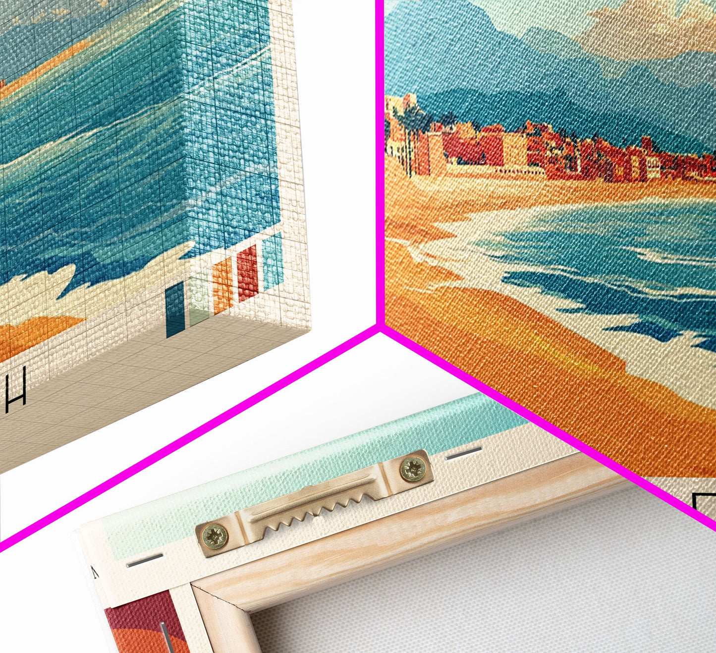 Legzira Beach, Morocco Panoramic Beach Print, Vacation Gift, Morocco Wall Art, Beach Painting, Beach Decor, Beach Painting