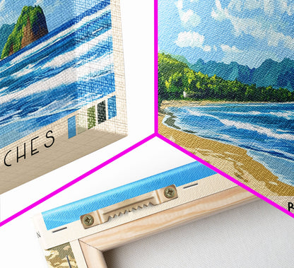 Little Corn beaches, Nicaragua Panoramic Beach Print, Vacation Gift, Nicaragua Wall Art, Framed Canvas Print, Framed Beach Painting