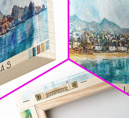 Cabo San Lucas, Mexico Watercolor Print, Vacation Gift, Mexico Wall Art, Beach Painting, Beach Decor, Large Wall Art, Wood Frame Art