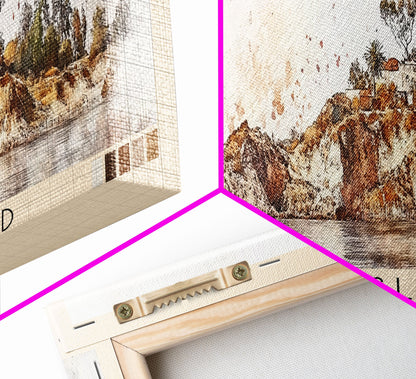 Damas Island, Chile Watercolor Beach Print, Vacation Gift, Chile Wall Art, Framed Canvas Print, Framed Beach Painting