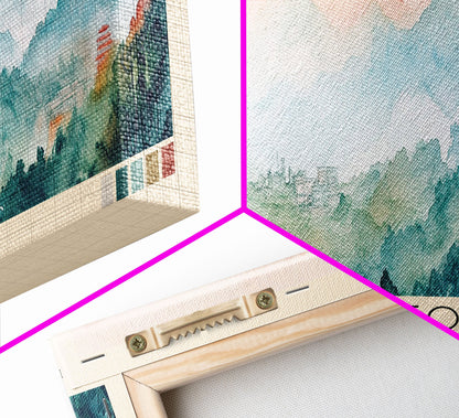 Dongtou, China Watercolor Print, Vacation Gift, China Wall Art, Beach Painting, Beach Decor, Large Wall Art, Wood Frame Art