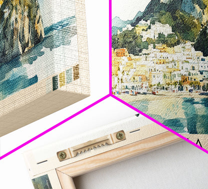 Ischia, Italy Watercolor Beach Print, Vacation Gift, Italy Wall Art, Beach Painting, Beach Decor, Beach Painting