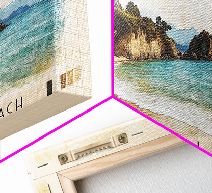 Kaiteriteri Beach, Nelson, New Zealand Watercolor Print, Vacation Gift, Nelson, New Zealand Wall Art, Beach Painting, Beach Decor, Large Wall Art, Wood Frame Art