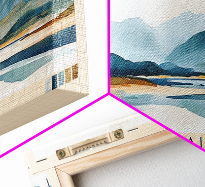 Kearvaig, Scotland Watercolor Print, Vacation Gift, Scotland Wall Art, Beach Painting, Beach Decor, Large Wall Art, Wood Frame Art