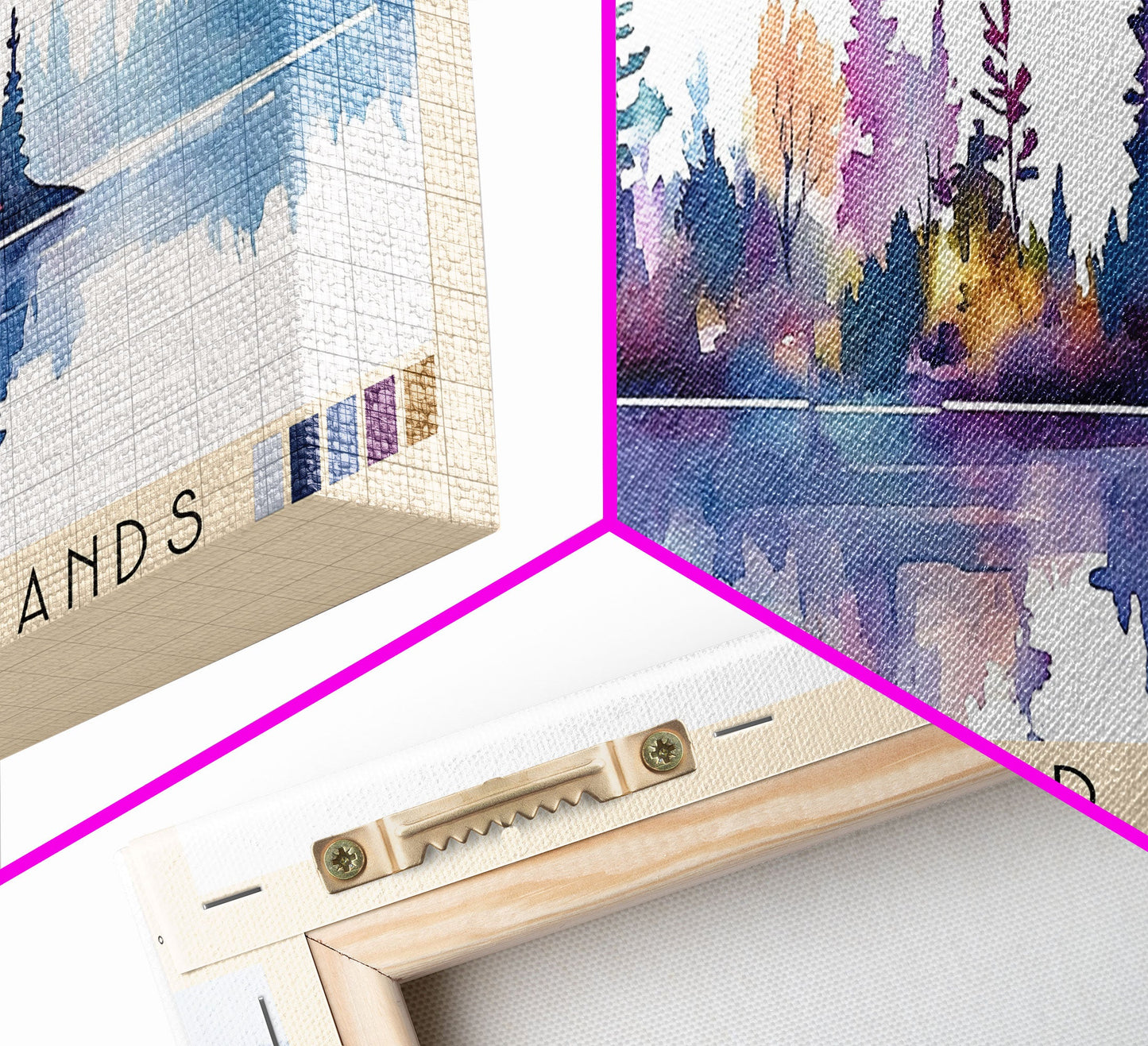 The Thousand Islands, Canada Watercolor Print, Vacation Gift, Canada Wall Art, Beach Painting, Beach Decor, Large Wall Art, Wood Frame Art