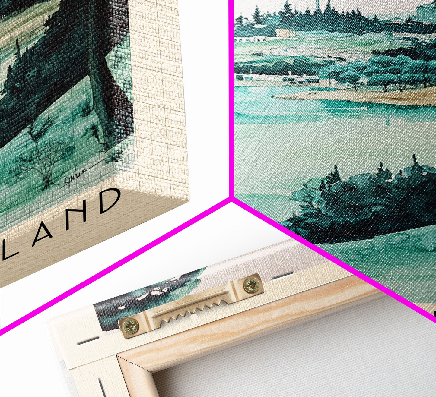 Auckland Island, New Zealand Watercolor Print, Vacation Gift, New Zealand Wall Art, Beach Painting, Beach Decor, Large Wall Art, Wood Frame Art