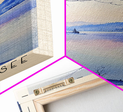 Bleibtreusee, Germany Watercolor Beach Print, Vacation Gift, Germany Wall Art, Beach Painting, Beach Decor, Beach Painting