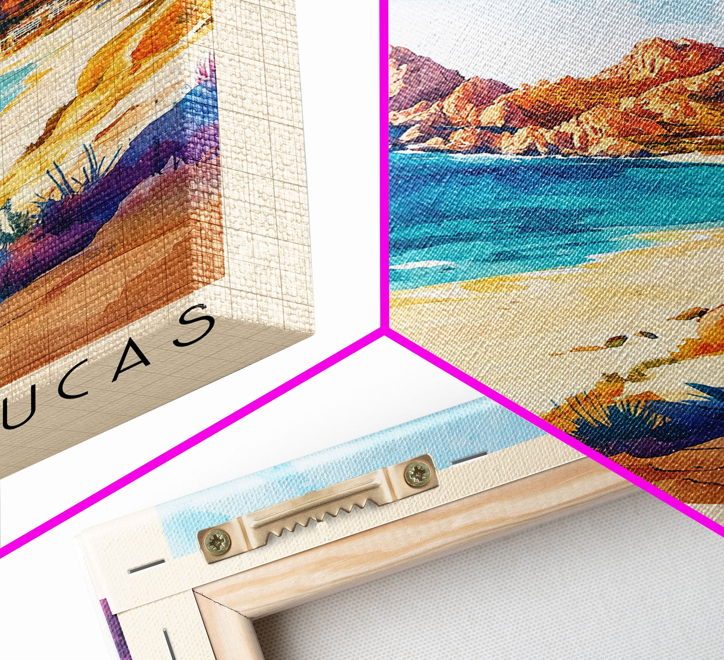Cabo San Lucas, Mexico Watercolor Print, Vacation Gift, Mexico Wall Art, Beach Painting, Beach Decor, Large Wall Art, Wood Frame Art