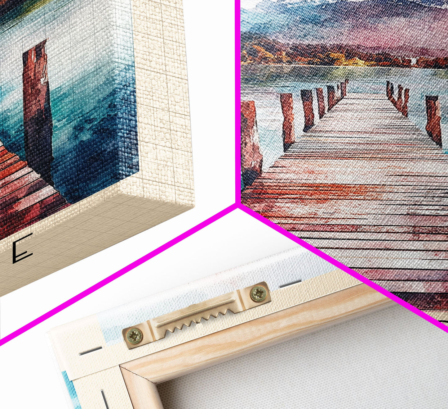 Chiemsee, Germany Watercolor Print, Vacation Gift, Germany Wall Art, Beach Painting, Beach Decor, Large Wall Art, Wood Frame Art