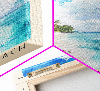 Devil’s Beach, Fiji Watercolor Beach Print, Vacation Gift, Fiji Wall Art, Beach Painting, Beach Decor, Beach Painting