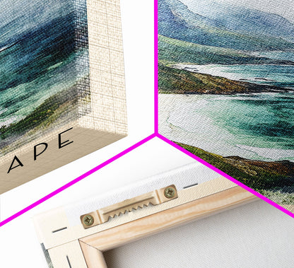 Eastern Cape, Coffee Bay Watercolor Print, Vacation Gift, Coffee Bay Wall Art, Beach Painting, Beach Decor, Large Wall Art, Wood Frame Art