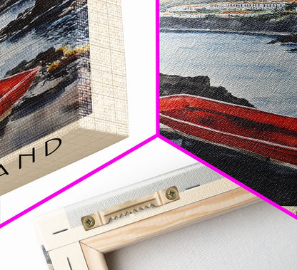 Faial Island, Portugal Watercolor Beach Print, Vacation Gift, Portugal Wall Art, Framed Canvas Print, Framed Beach Painting