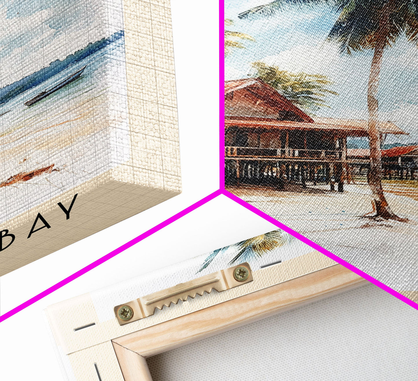 Saracen Bay, Cambodia Watercolor Print, Vacation Gift, Cambodia Wall Art, Beach Painting, Beach Decor, Large Wall Art, Wood Frame Art