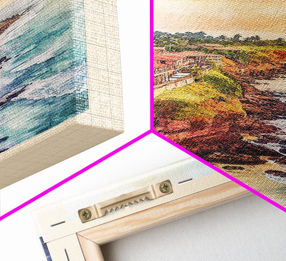 Talpe, Sri Lanka Watercolor Print, Vacation Gift, Sri Lanka Wall Art, Beach Painting, Beach Decor, Large Wall Art, Wood Frame Art