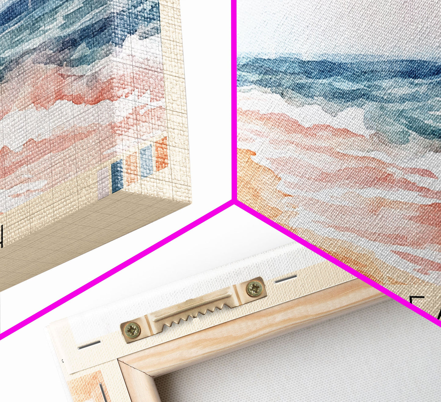 Çıralı Beach, Turkey Watercolor Print, Vacation Gift, Turkey Wall Art, Beach Painting, Beach Decor, Large Wall Art, Wood Frame Art