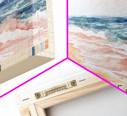 Çıralı Beach, Turkey Watercolor Print, Vacation Gift, Turkey Wall Art, Beach Painting, Beach Decor, Large Wall Art, Wood Frame Art