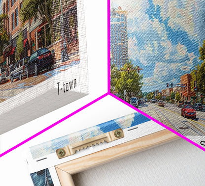 Tallahassee Florida Travel Poster, Framed Canvas Print, Wall Art, Home Decor, Travel Gift, Living Room Art, Retro Style Art