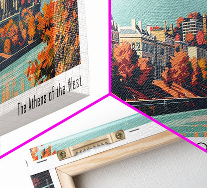 Panoramagemälde von Lexington, Kentucky, gerahmter Leinwanddruck im Mid-Century-Modern-Stil, Retro-Pop-Art-Reiseposter, Wanddekoration fürs Wohnzimmer