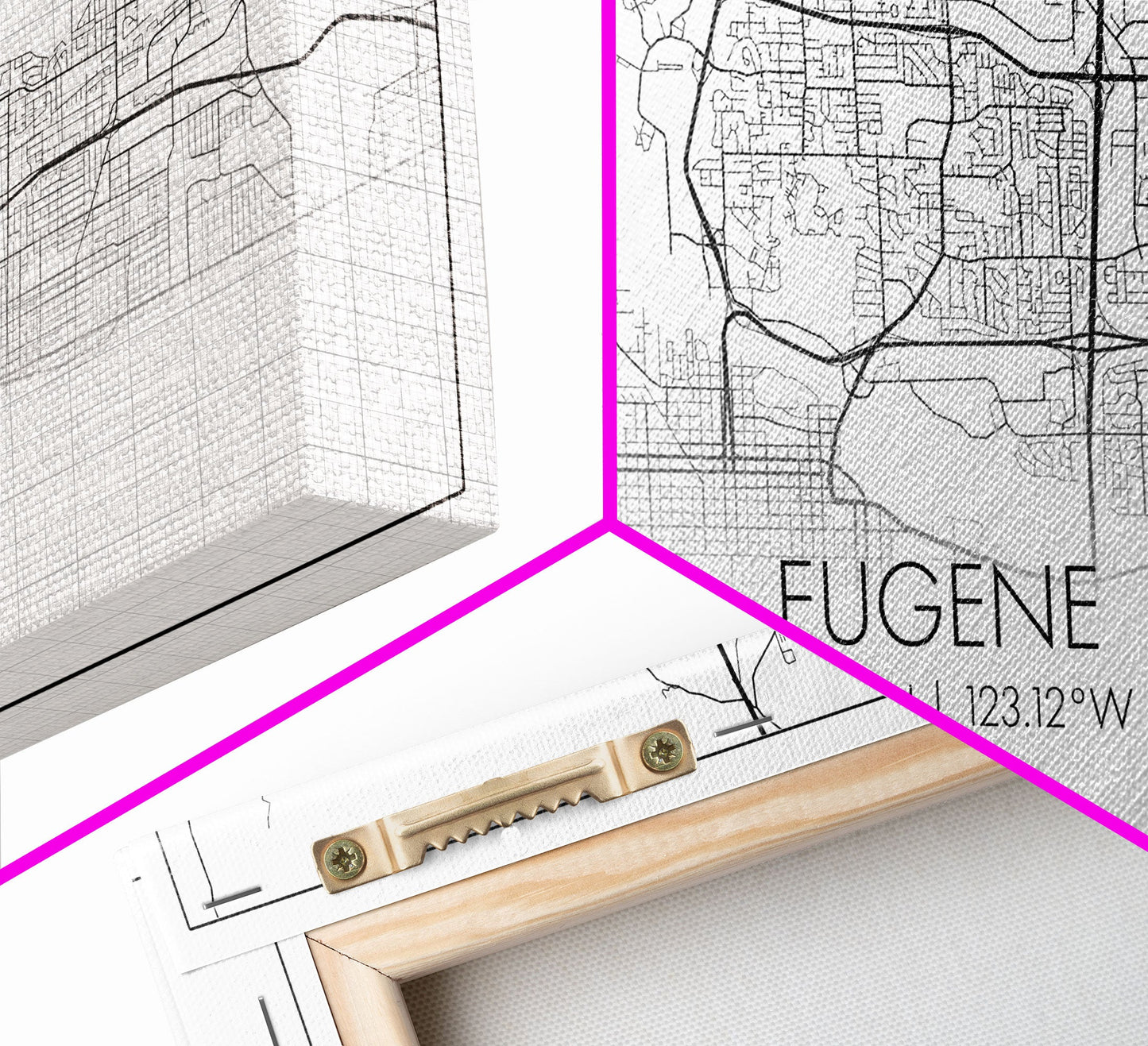 Eugene Street Map, Oregon Map, Map Art, Minimalist Art, Wall Art, Canvas Art, Newlywed Gift, Bar Wall Décor, Rustic Home Décor, Couples Gift