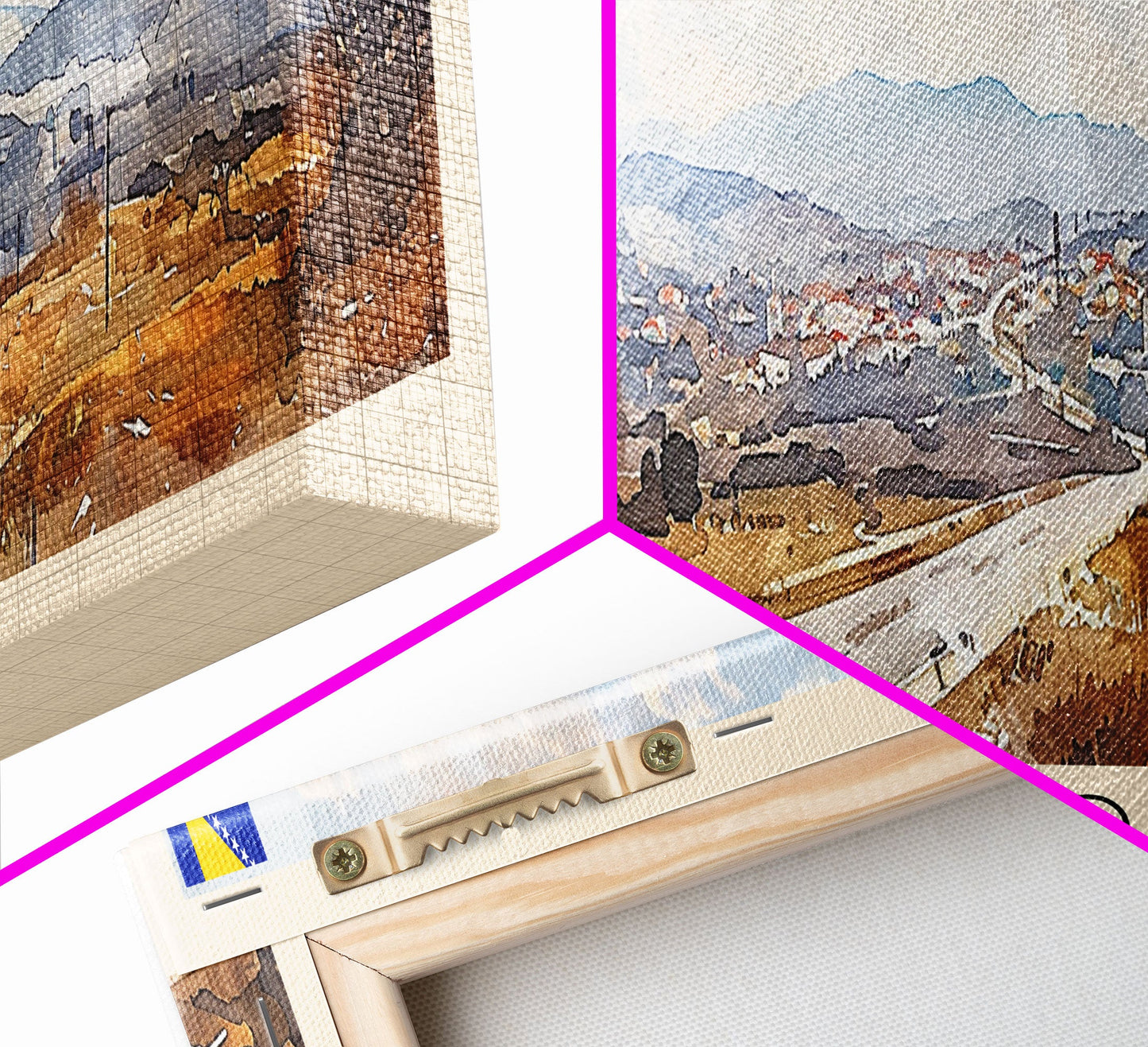 Brčko Bosnia Wall Art, Panoramic Travel Poster, Panoramic Framed Canvas Print, City Wall Art, Wall Hanging Home Decor, Travel Art