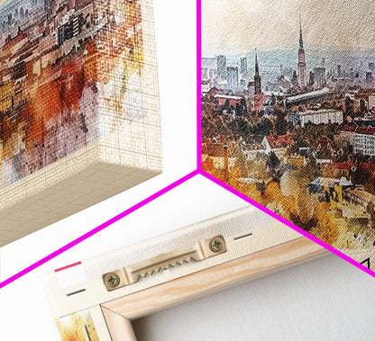 Bytom Poland Panoramic Travel Poster, Framed Canvas Print or Metal Wall Art, Travel Art, Home Decor, Panoramic Painting, Midcentury Art