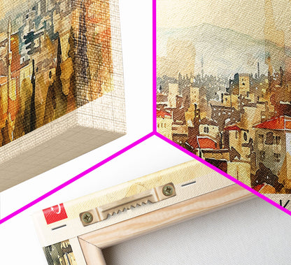 Diyarbakr Turkey Panoramic Travel Poster, Framed Canvas Print or Metal Wall Art, Travel Art, Home Decor, Panoramic Painting, Midcentury Art