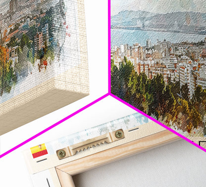 Getafe Spain Panoramic Travel Poster, Framed Canvas Print or Metal Wall Art, Travel Art, Home Decor, Panoramic Painting, Midcentury Art