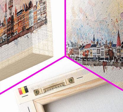 Hasselt Belgium Wall Art, Panoramic Travel Poster, Panoramic Framed Canvas Print, City Wall Art, Wall Hanging Home Decor, Travel Art