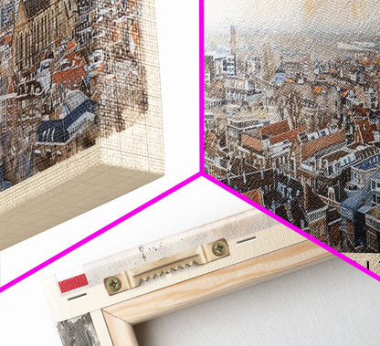 Utrecht, Niederlande – Kunstdruck für die Wand, Panorama-Stadtansicht, Reisekunst, Wanddekoration, Urlaubsgeschenk, gerahmter Leinwanddruck oder Metallbild