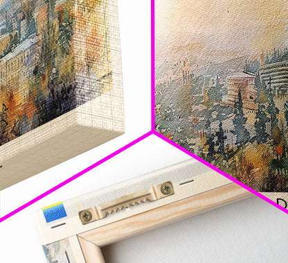 Simferopol Ukraine Panoramic Travel Poster, Framed Canvas Print or Metal Wall Art, Travel Art, Home Decor, Panoramic Painting, Midcentury Art