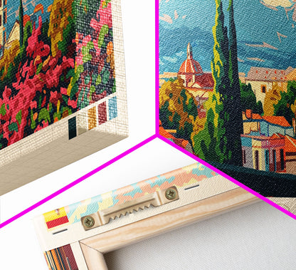 Badajoz Spain Wall Art, Panoramic Travel Poster, Panoramic Framed Canvas Print, City Wall Art, Wall Hanging Home Decor, Travel Art