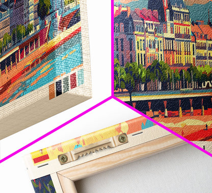 Gijón, Spanien – Kunstdruck für die Wand, Panorama-Stadtbild, Reisekunst, Wanddekoration, Urlaubsgeschenk, gerahmter Leinwanddruck oder Metallbild