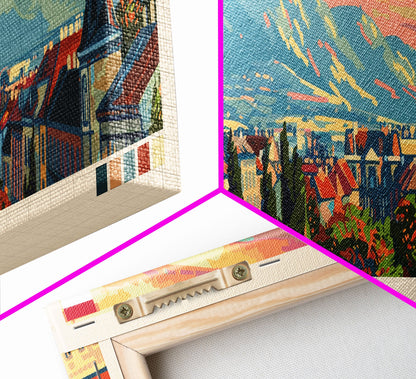 Gyor Hungary Wall Art, Panoramic Travel Poster, Panoramic Framed Canvas Print, City Wall Art, Wall Hanging Home Decor, Travel Art