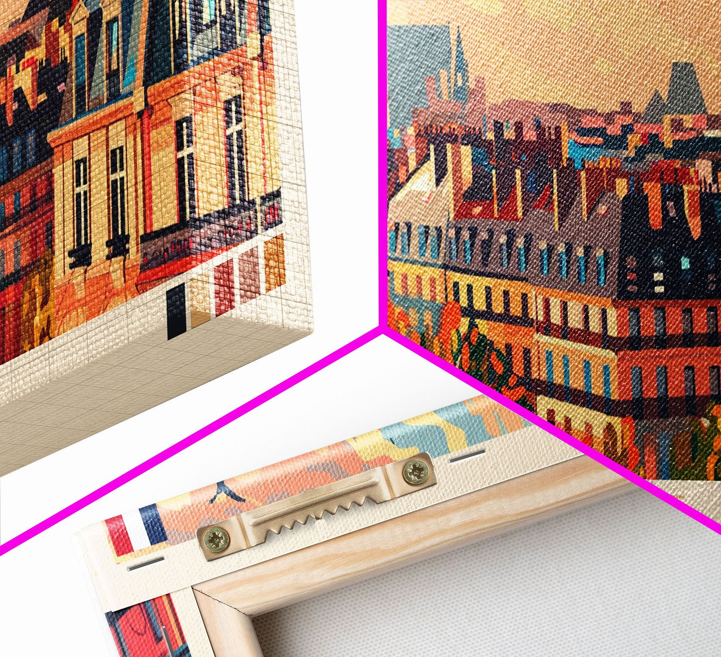 Wandbild „Lille, Frankreich“, Panorama-Reiseposter, gerahmter Panorama-Leinwanddruck, Stadtbild, Wanddekoration, Reisekunst