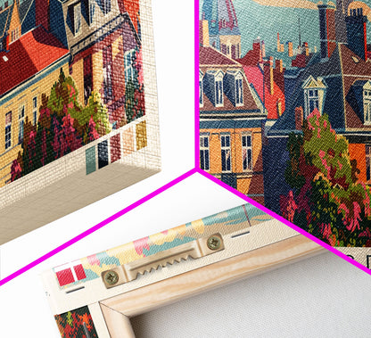 Odense, Dänemark – Wandbild, Panorama-Reiseposter, gerahmter Panorama-Leinwanddruck, Stadtbild, Wanddekoration, Reisekunst