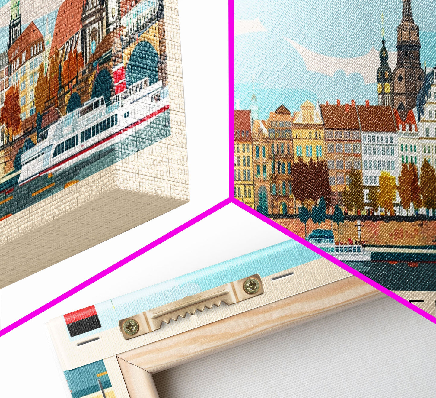 Dresde Germany Travel Art, City Art, Framed Canvas Print or Metal Wall Art, Europe Travel Poster, Panoramic Wall Art, Extra Wide Wall Art
