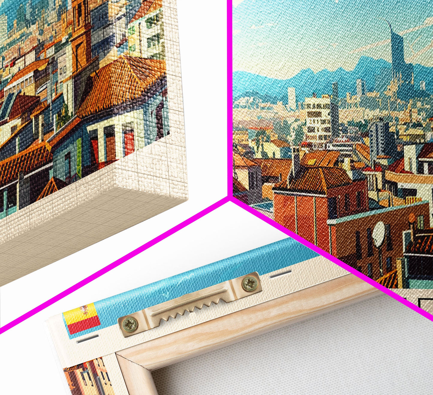 Getafe Spain Panoramic Travel Poster, Framed Canvas Print or Metal Wall Art, Travel Art, Home Decor, Panoramic Painting, Midcentury Art