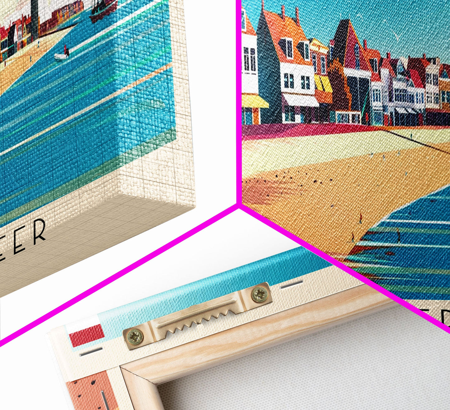 Haarlemmermeer Netherlands Panoramic Travel Poster, Framed Canvas Print or Metal Wall Art, Travel Art, Home Decor, Panoramic Painting, Midcentury Art