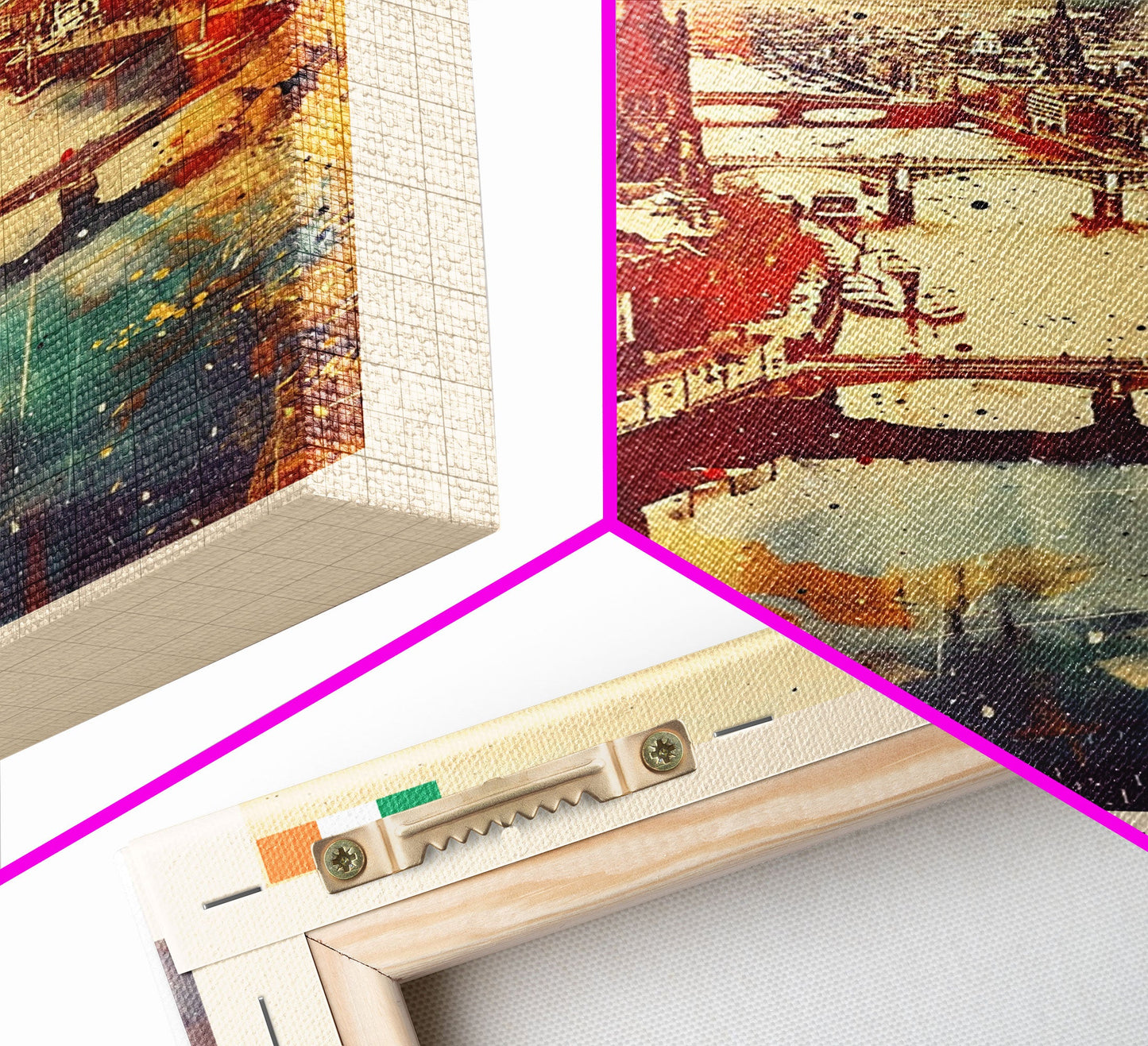 Vibrant Dublin, Ireland Framed Canvas Print. Perfect Wall Art for Living Room or Bedroom Decor, Captivating Travel Poster Art.